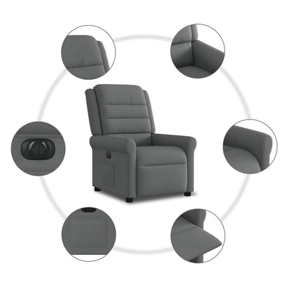 vidaXL Relaxsessel Elektrisch Dunkelgrau Stoff