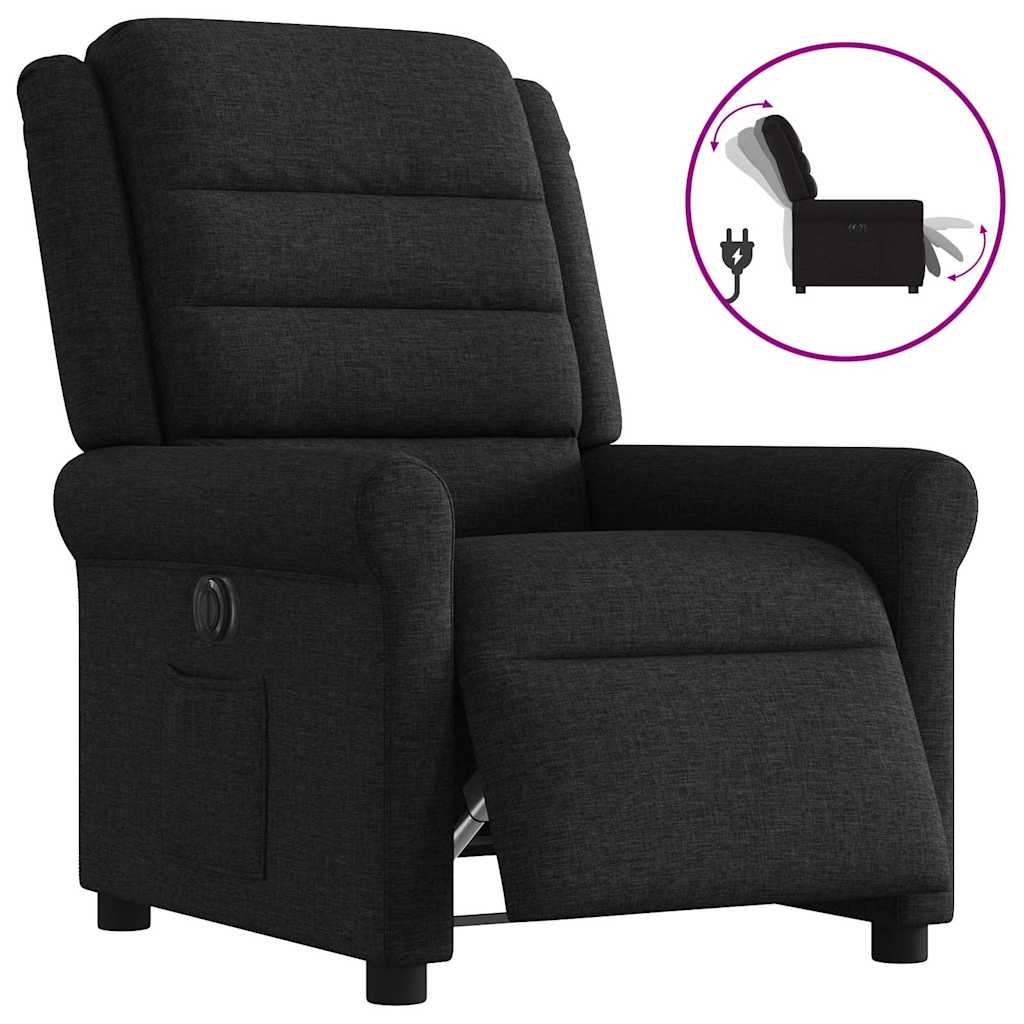 vidaXL Fauteuil relax électrique noir en tissu