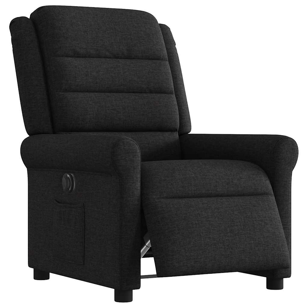 vidaXL Fauteuil relax électrique noir en tissu