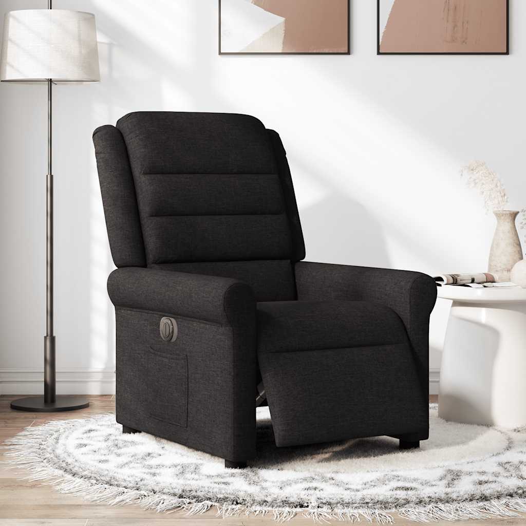 vidaXL Fauteuil relax électrique noir en tissu