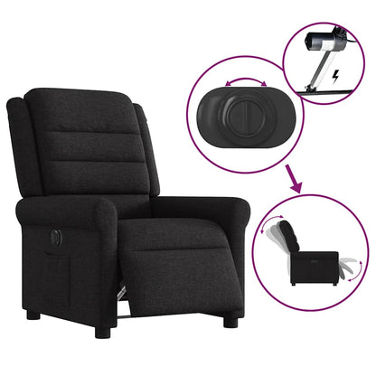vidaXL Fauteuil relax électrique noir en tissu