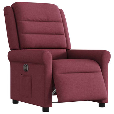 vidaXL Fauteuil relax électrique tissu rouge bordeaux