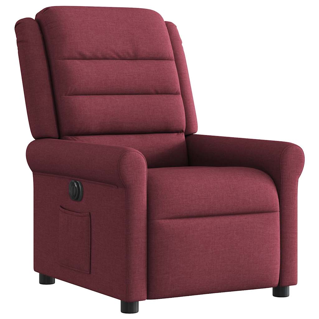 vidaXL Fauteuil relax électrique tissu rouge bordeaux