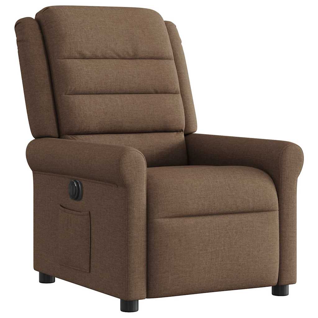 vidaXL Fauteuil de Relaxation Électrique Marron Tissu