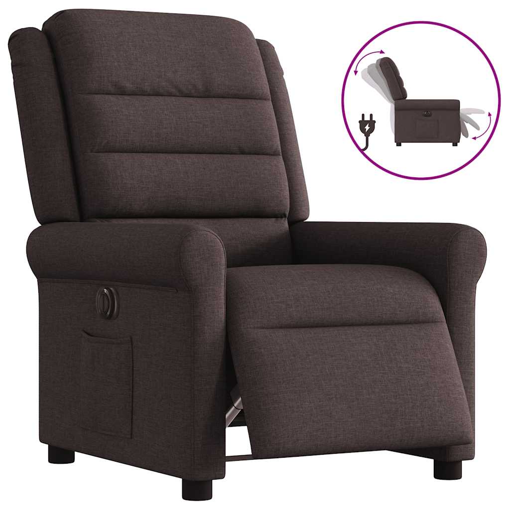 vidaXL Relaxsessel Elektrisch Dunkelbraun Stoff