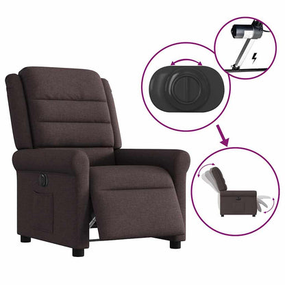 vidaXL Relaxsessel Elektrisch Dunkelbraun Stoff