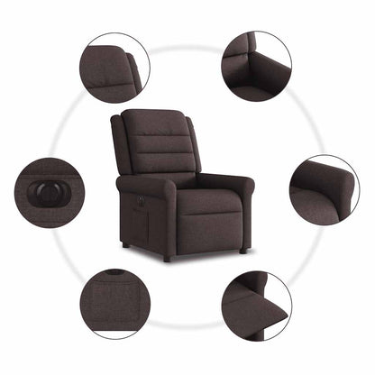vidaXL Relaxsessel Elektrisch Dunkelbraun Stoff