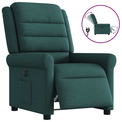 vidaXL Fauteuil relax électrique Vert foncé Tissu
