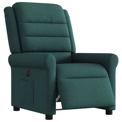vidaXL Fauteuil relax électrique Vert foncé Tissu