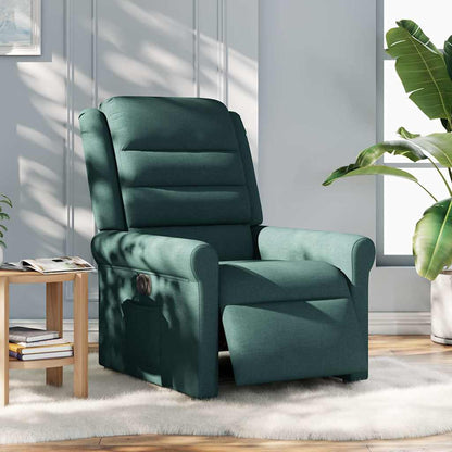 vidaXL Fauteuil relax électrique Vert foncé Tissu