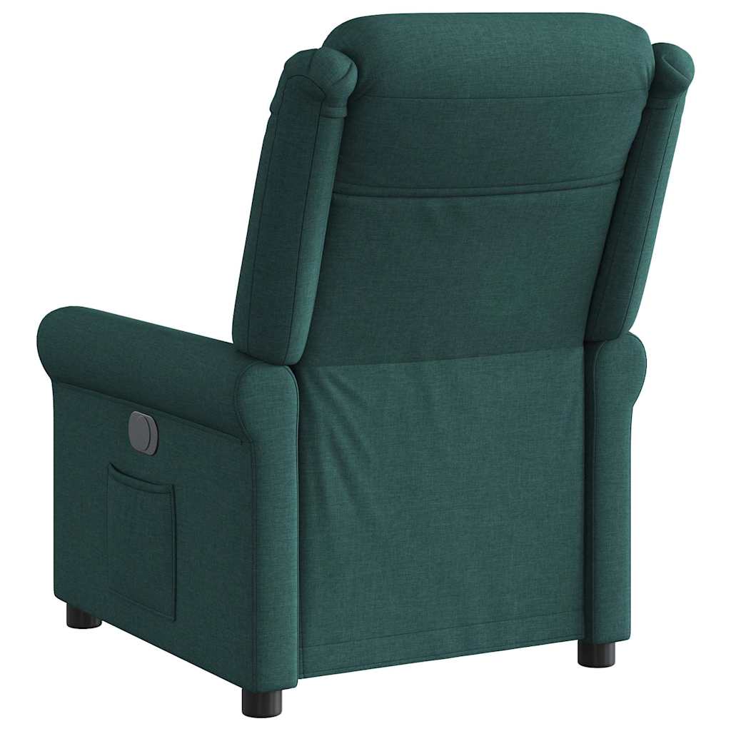 vidaXL Fauteuil relax électrique Vert foncé Tissu