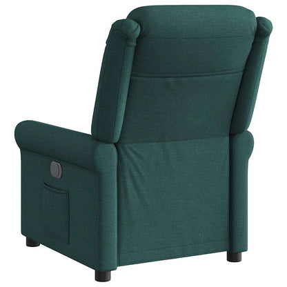 vidaXL Fauteuil relax électrique Vert foncé Tissu