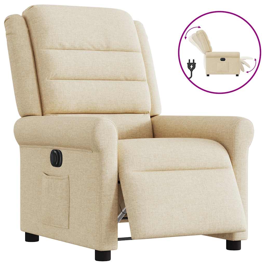 vidaXL Fauteuil de relaxation électrique crème tissu