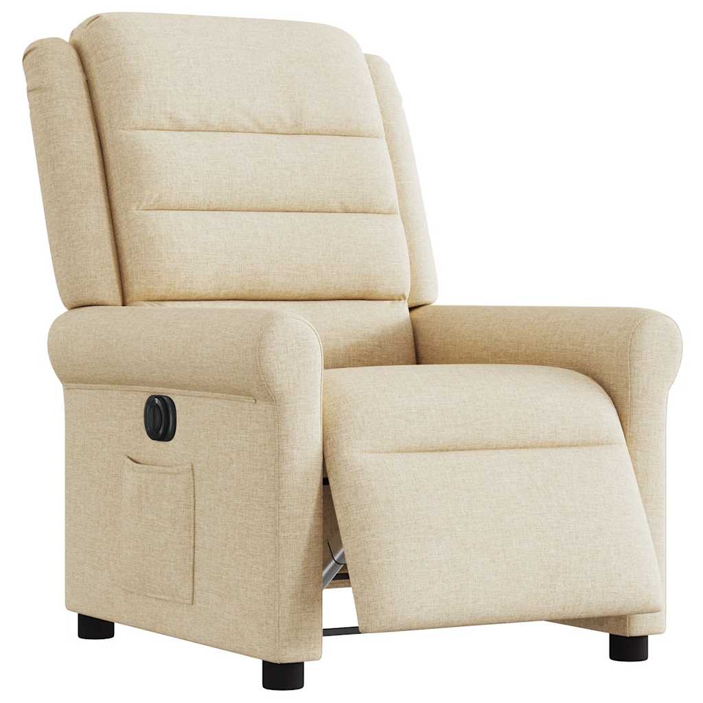 vidaXL Fauteuil de relaxation électrique crème tissu
