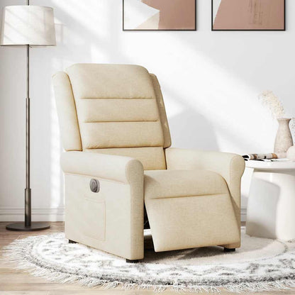 vidaXL Fauteuil de relaxation électrique crème tissu
