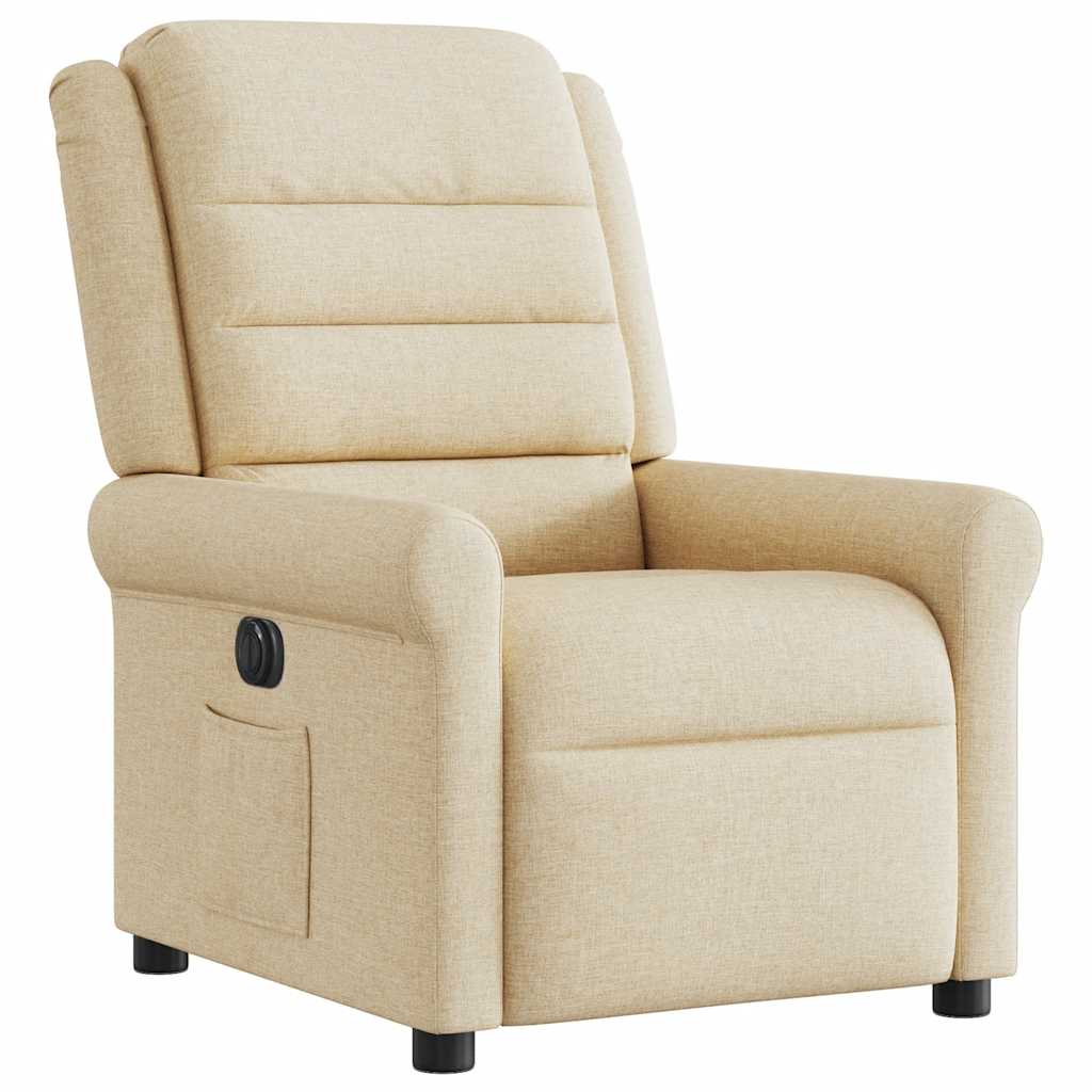 vidaXL Fauteuil de relaxation électrique crème tissu