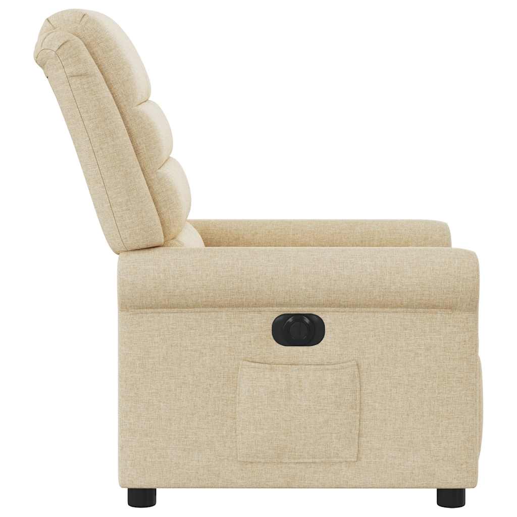 vidaXL Fauteuil de relaxation électrique crème tissu