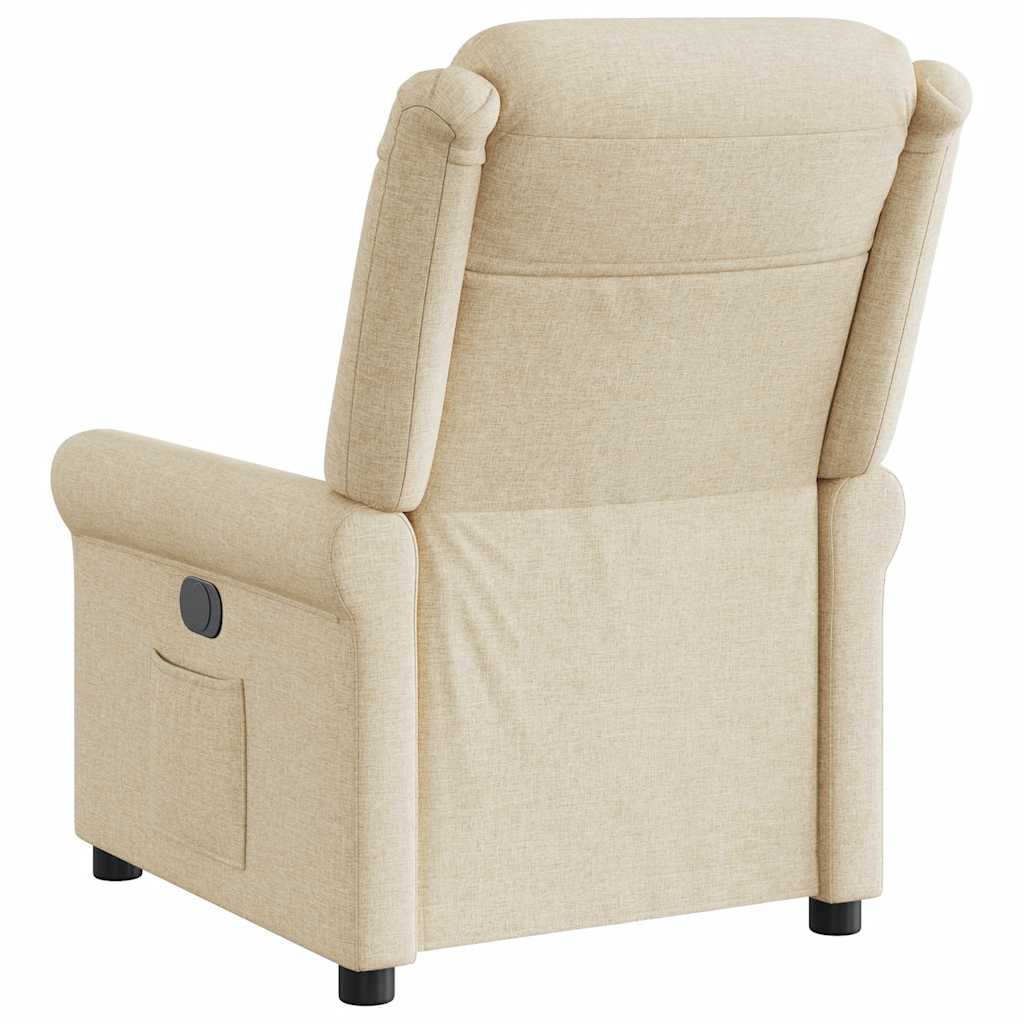vidaXL Fauteuil de relaxation électrique crème tissu