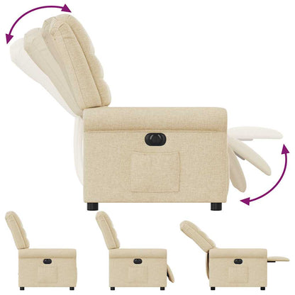 vidaXL Fauteuil de relaxation électrique crème tissu