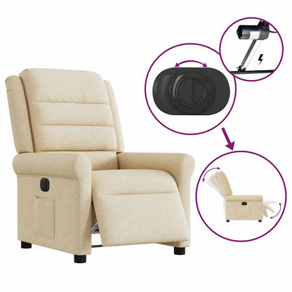 vidaXL Fauteuil de relaxation électrique crème tissu