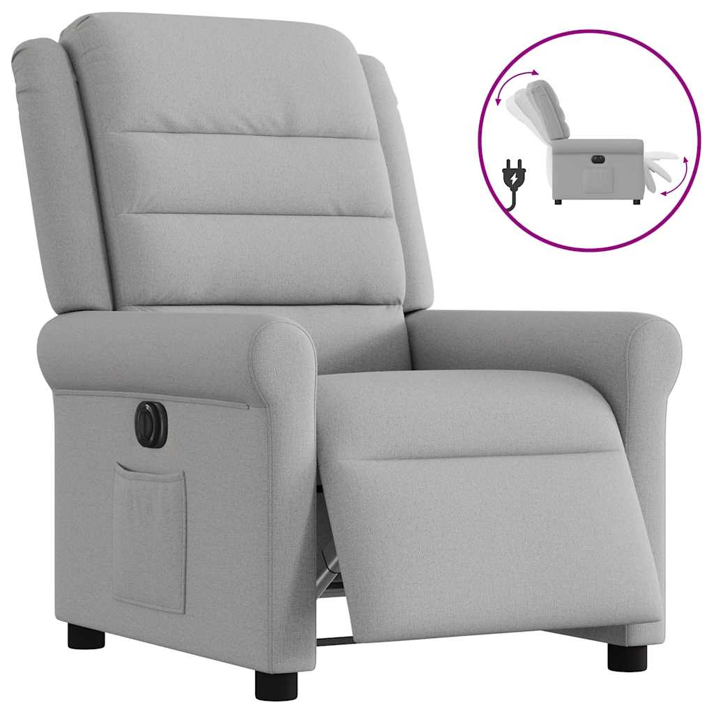 vidaXL Fauteuil relax électrique gris nuage en tissu