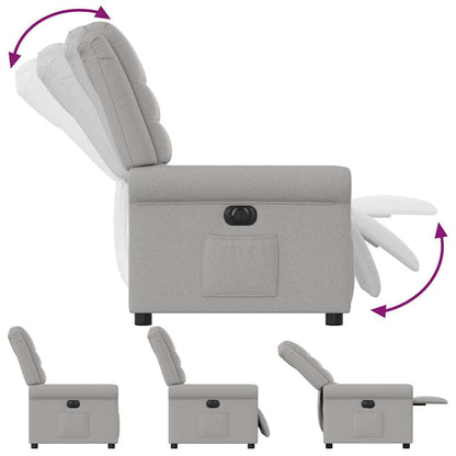 vidaXL Fauteuil relax électrique gris nuage en tissu