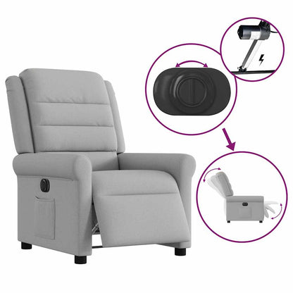 vidaXL Fauteuil relax électrique gris nuage en tissu