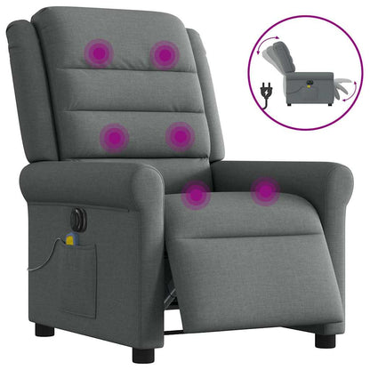 vidaXL Fauteuil de massage électrique Gris foncé Tissu