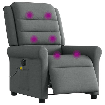 vidaXL Fauteuil de massage électrique Gris foncé Tissu