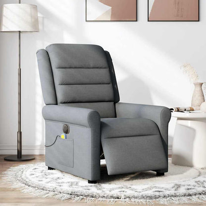 vidaXL Fauteuil de massage électrique Gris foncé Tissu