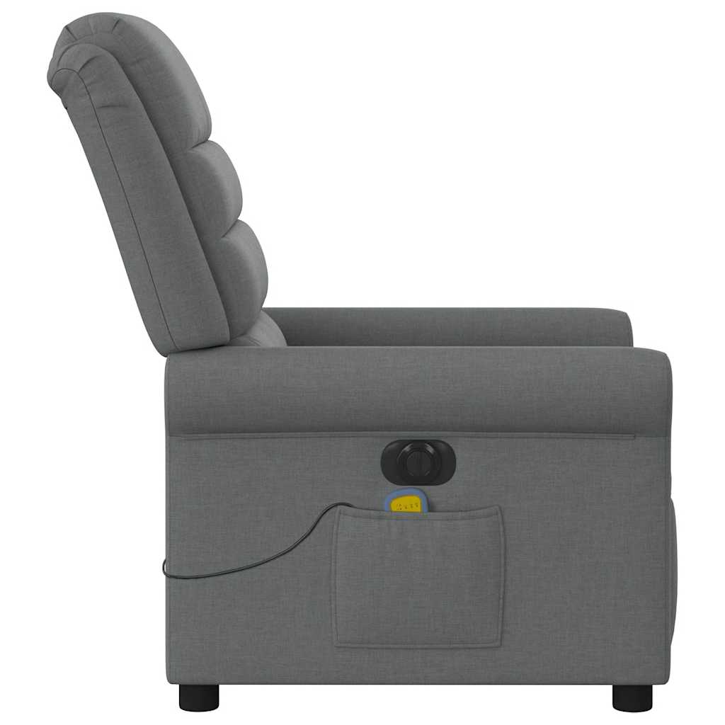 vidaXL Fauteuil de massage électrique Gris foncé Tissu