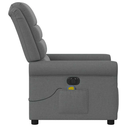 vidaXL Fauteuil de massage électrique Gris foncé Tissu