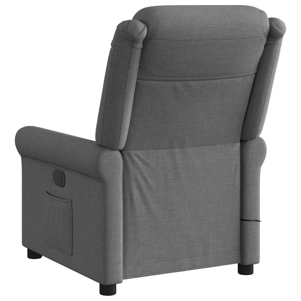 vidaXL Fauteuil de massage électrique Gris foncé Tissu