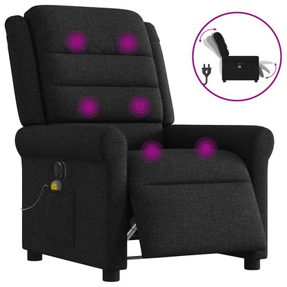 vidaXL Fauteuil de massage électrique Noir Tissu