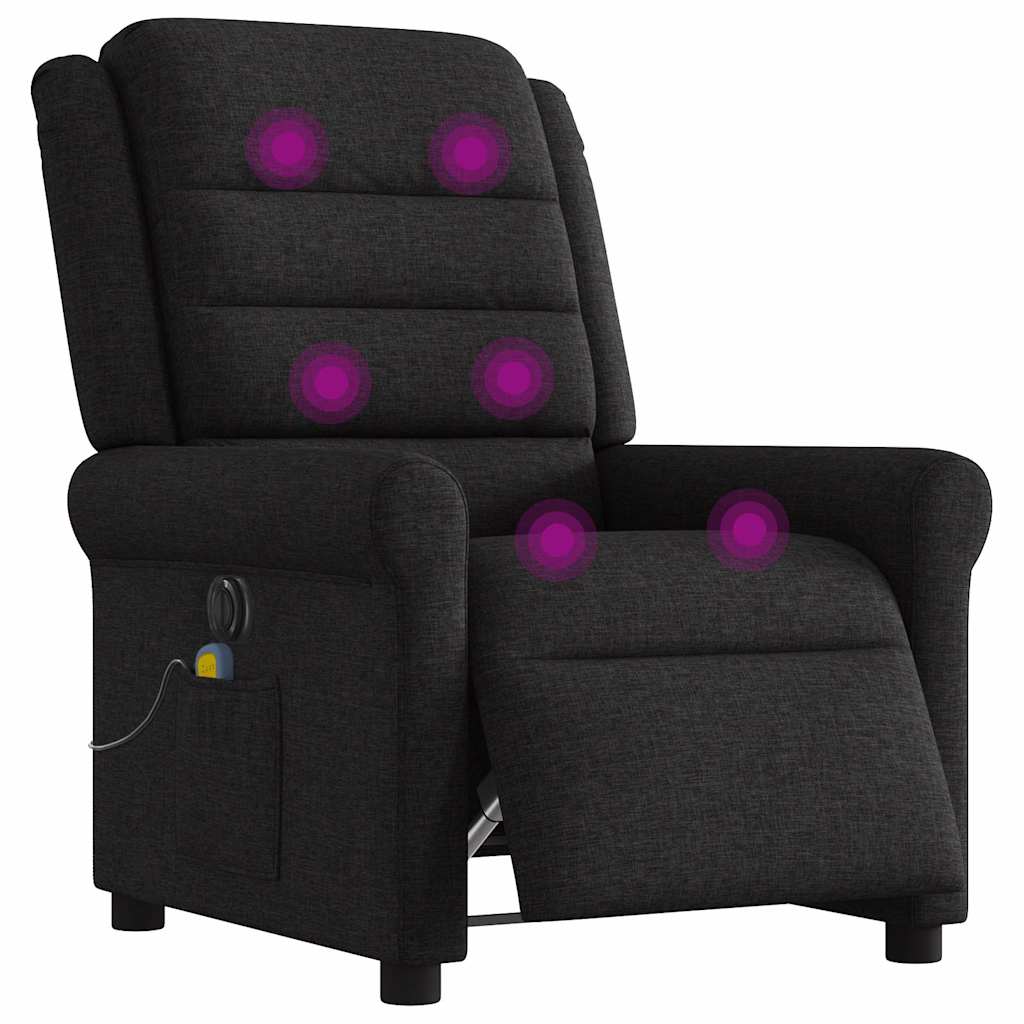 vidaXL Fauteuil de massage électrique Noir Tissu