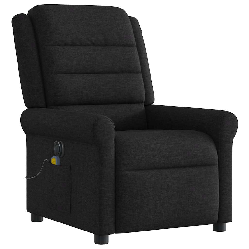 vidaXL Fauteuil de massage électrique Noir Tissu