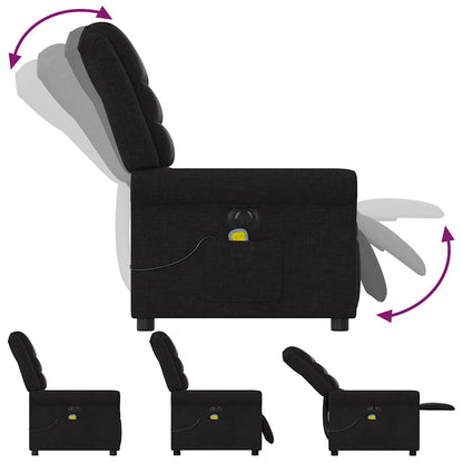 vidaXL Fauteuil de massage électrique Noir Tissu