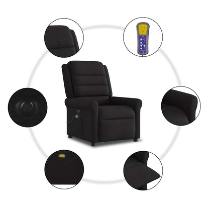vidaXL Fauteuil de massage électrique Noir Tissu