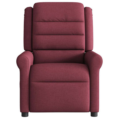 vidaXL Fauteuil de massage électrique en tissu rouge bordeaux