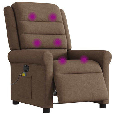 vidaXL Massagesessel Elektrisch Braun Stoff