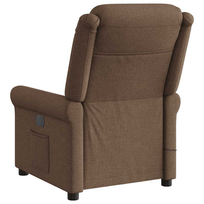 vidaXL Massagesessel Elektrisch Braun Stoff