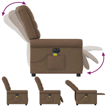 vidaXL Massagesessel Elektrisch Braun Stoff