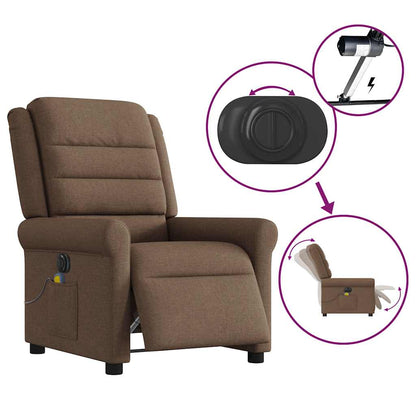 vidaXL Massagesessel Elektrisch Braun Stoff