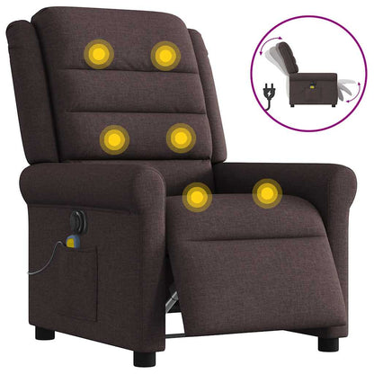vidaXL Massagesessel Elektrisch Dunkelbraun Stoff