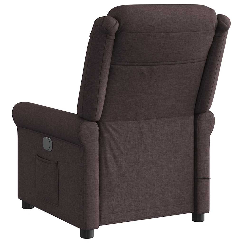 vidaXL Massagesessel Elektrisch Dunkelbraun Stoff
