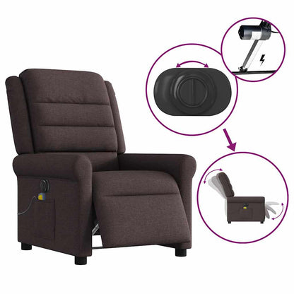 vidaXL Massagesessel Elektrisch Dunkelbraun Stoff