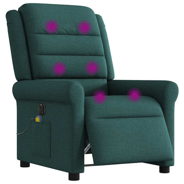 vidaXL Fauteuil de massage électrique Vert Foncé Tissu