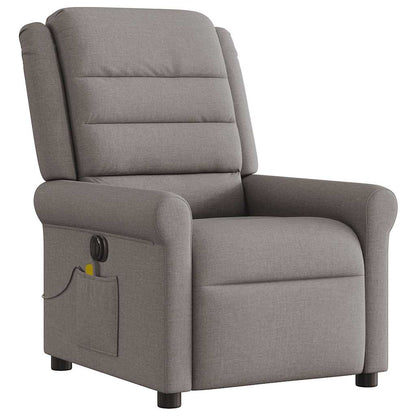 vidaXL Fauteuil de massage électrique en tissu taupe