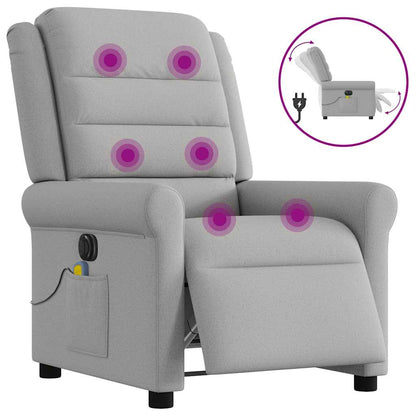 vidaXL Fauteuil de massage électrique Gris nuage en tissu