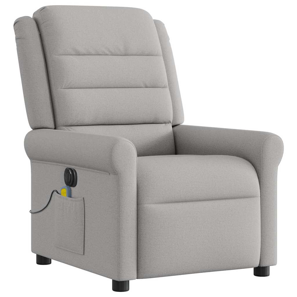vidaXL Fauteuil de massage électrique Gris nuage en tissu